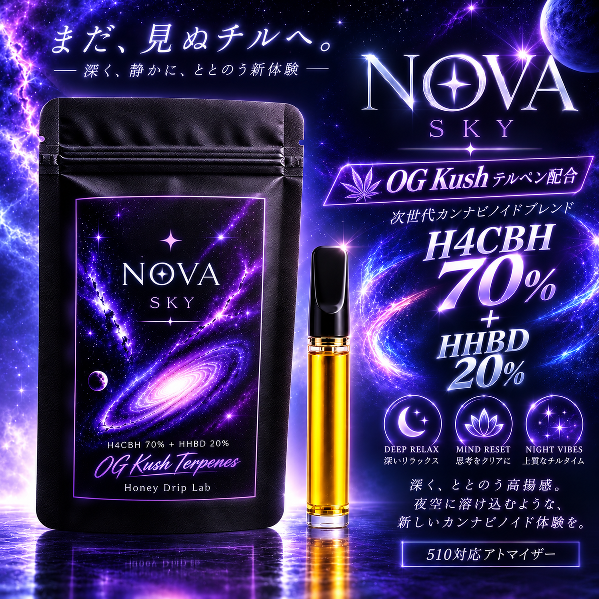 NOVA SKY OG KUSH Flavor H4CBH 70% + HHBD 20%