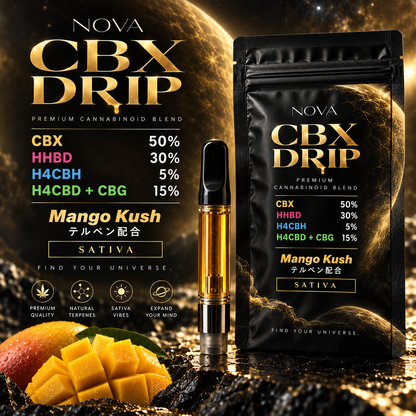 NOVA CBX DRIP Mango Kush Flavor/SATIVA -CBX50%,HHBD30%,H4CBH5%-